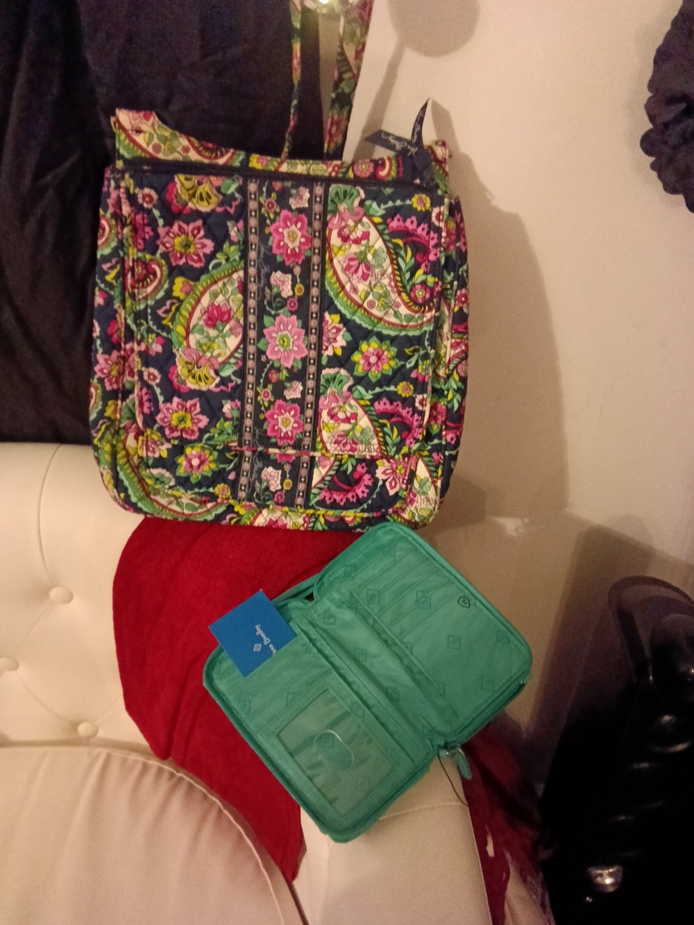 Vera Bradley "Petal Paisley" Quilted Crossbody Tote & Wristlet